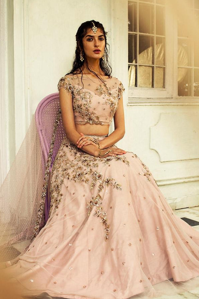 Peach Pink Lehenga – VAMA DESIGNS Indian Bridal Couture